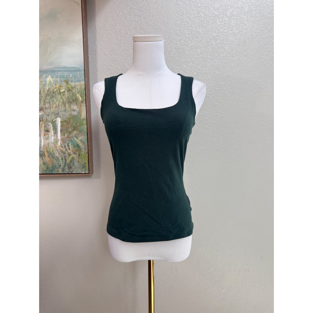 Express Body Contour Square Neck Tank Top Forest Green Small